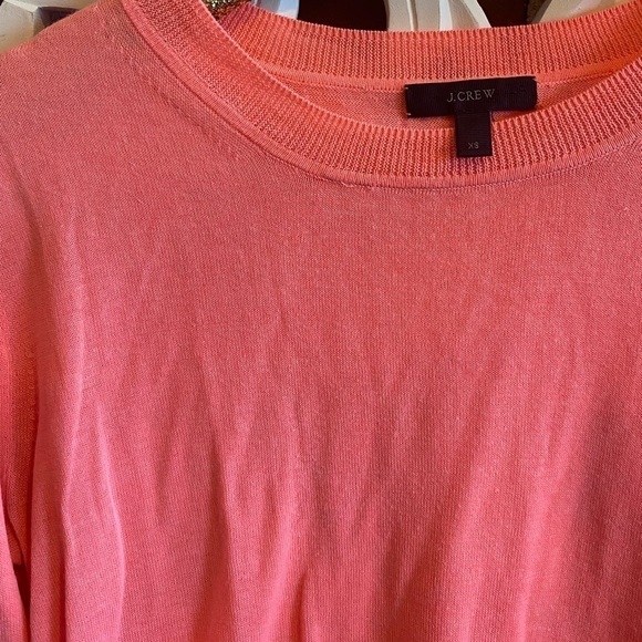 J. Crew Neon Pink Peach Lightweight Sweater XS - Picture 7 of 7